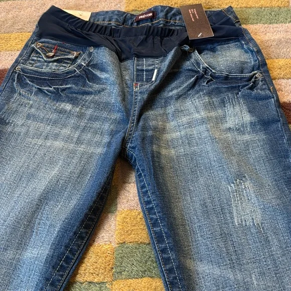 NWT Prevoir Womens Maternity partial panel wide legs Jeans Size 2 - Picture 16 of 16